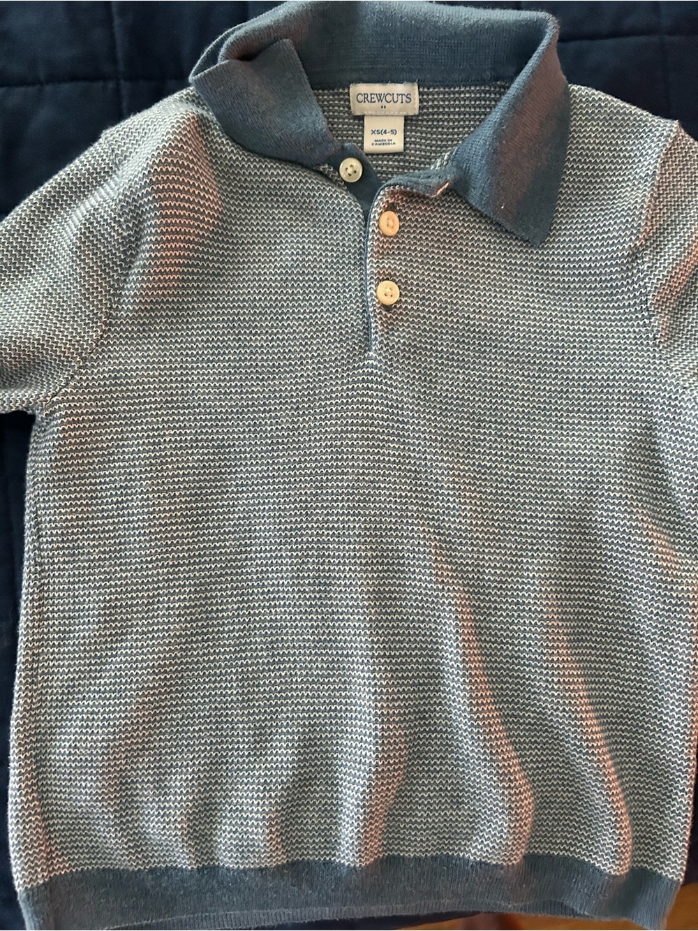Crewcuts 4-5t Blue Knit Polo Shirt